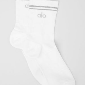 Unisex Half-Crew Performance Sock - White