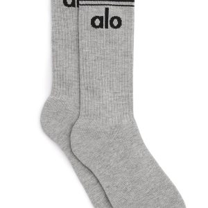 Unisex Throwback Sock - Athletic Heather Grey/Black