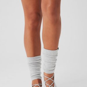 Women's Strappy Siren Grip Sock - Athletic Heather Grey
