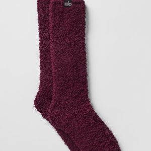 Women's Plush Lush Sock - Burgundy