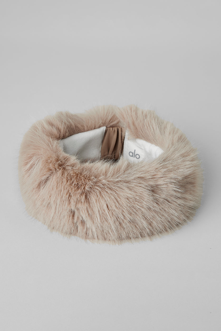 Opulent Faux Fur Wintersun Headband - Oat - Image 2