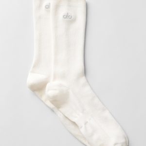 Unisex Half-Crew Understated Sock - Ivory