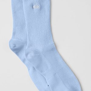 Unisex Half-Crew Understated Sock - Seashell Blue
