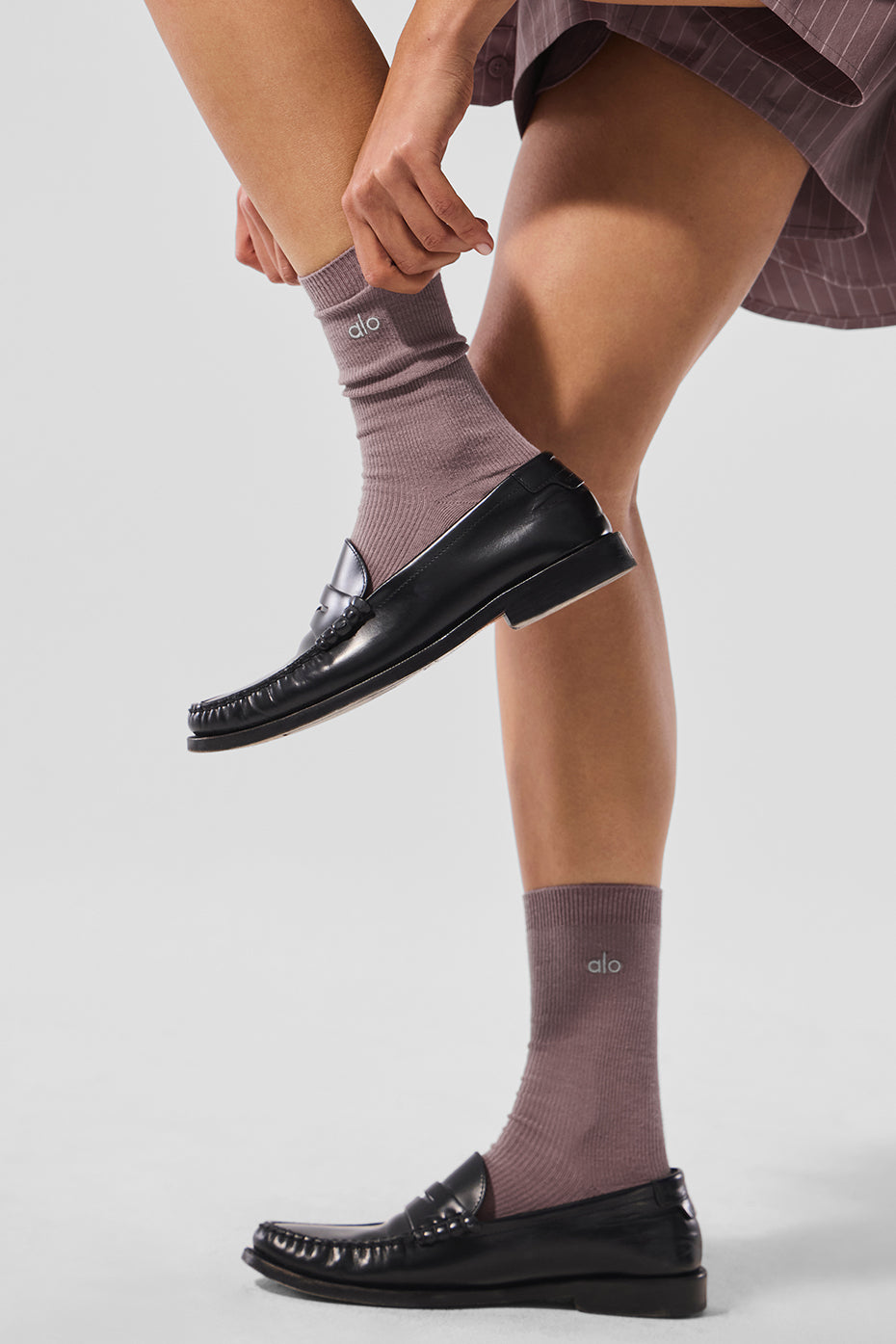 Unisex Half-Crew Understated Sock - Mushroom - Image 2