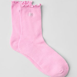 Women's Lettuce Edge Sock - Sweet Pink