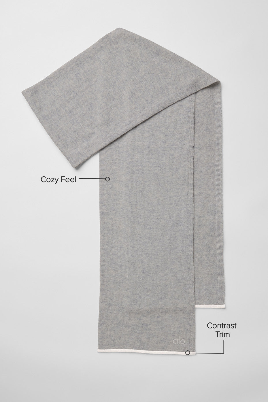 Cashmere Light Frosted Scarf - Light Heather Grey/Ivory - Image 2