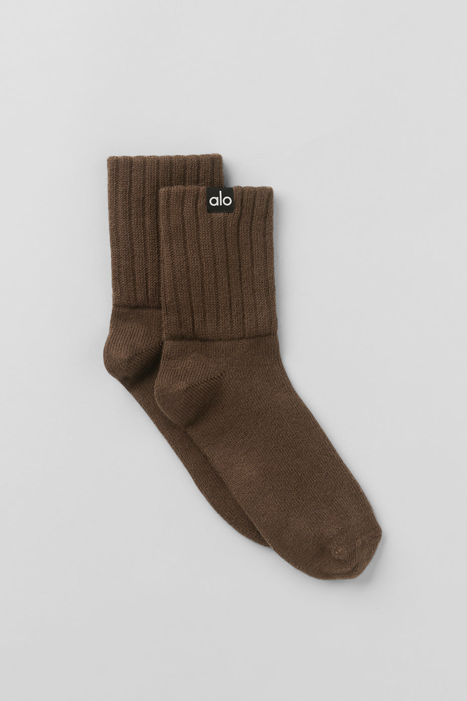 Unisex Half-Crew Scrunch Sock - Espresso