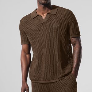 Open-Knit Polo - Espresso