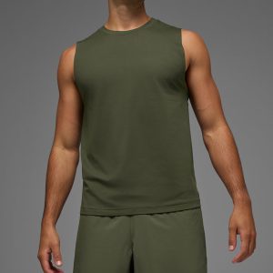 Conquer Muscle Tank - Green Olive