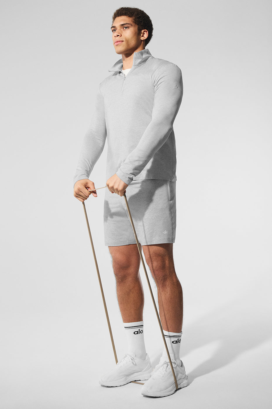 Conquer 1/4 Zip Reform Long Sleeve - Athletic Heather Grey - Image 5