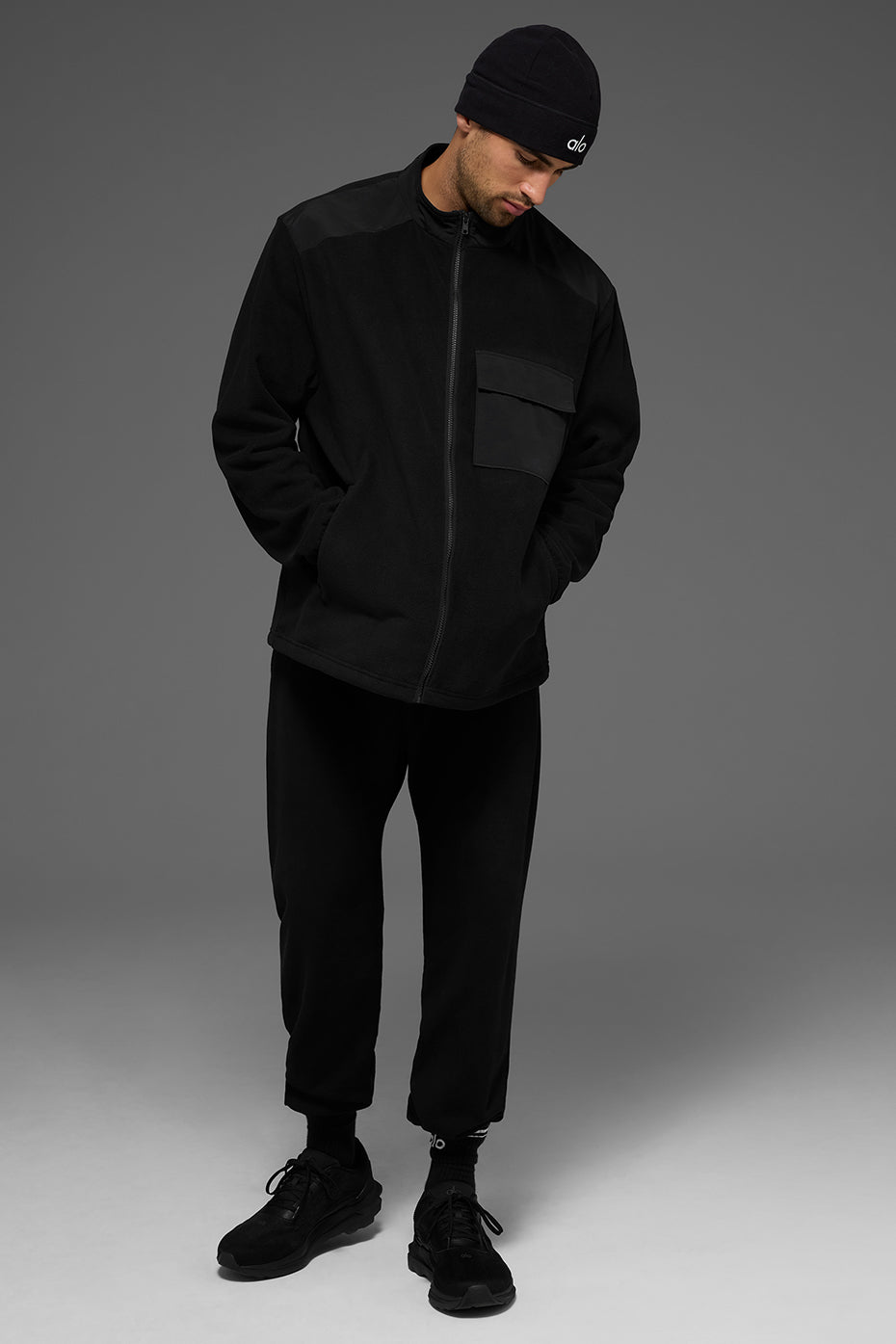Polar Fleece Ridge Full Zip Jacket - Black - Image 4