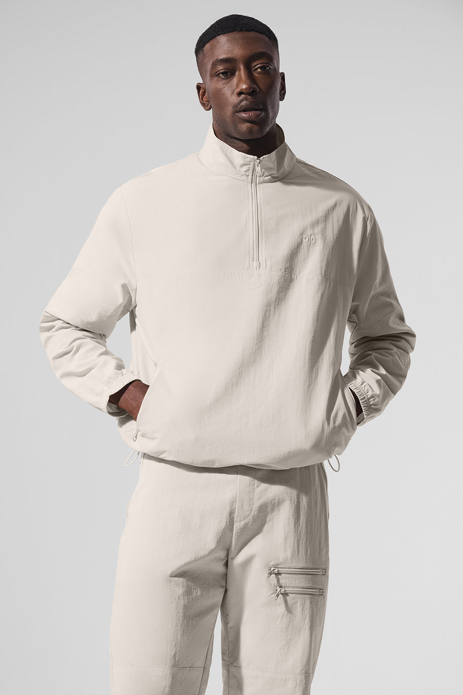 Light Weight Takeaway Track Pullover - Bone