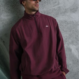 Light Weight Takeaway Track Pullover - Burgundy