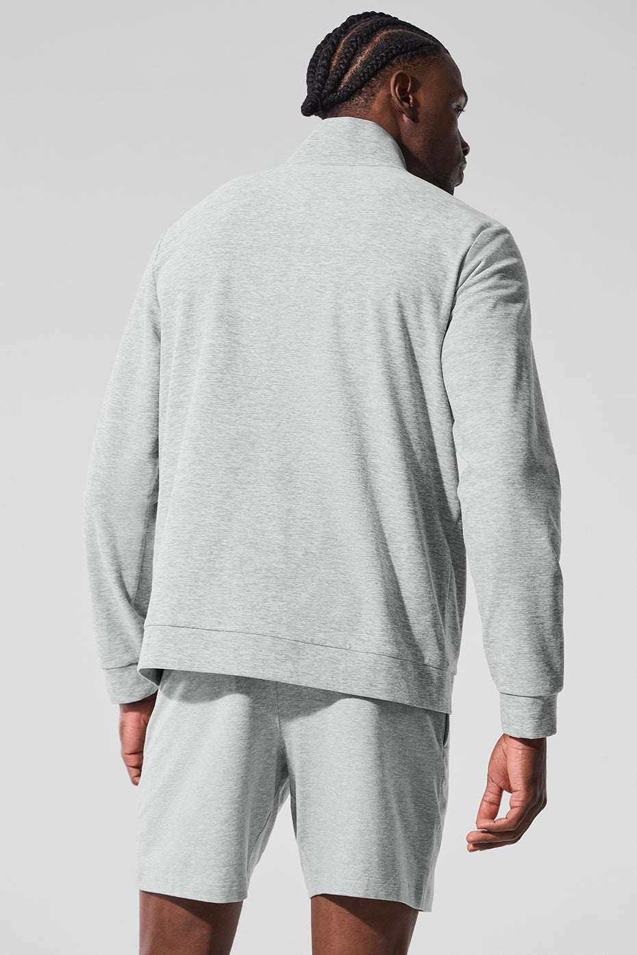 Conquer Max Mock Neck Full Zip - Athletic Heather Grey - Image 3