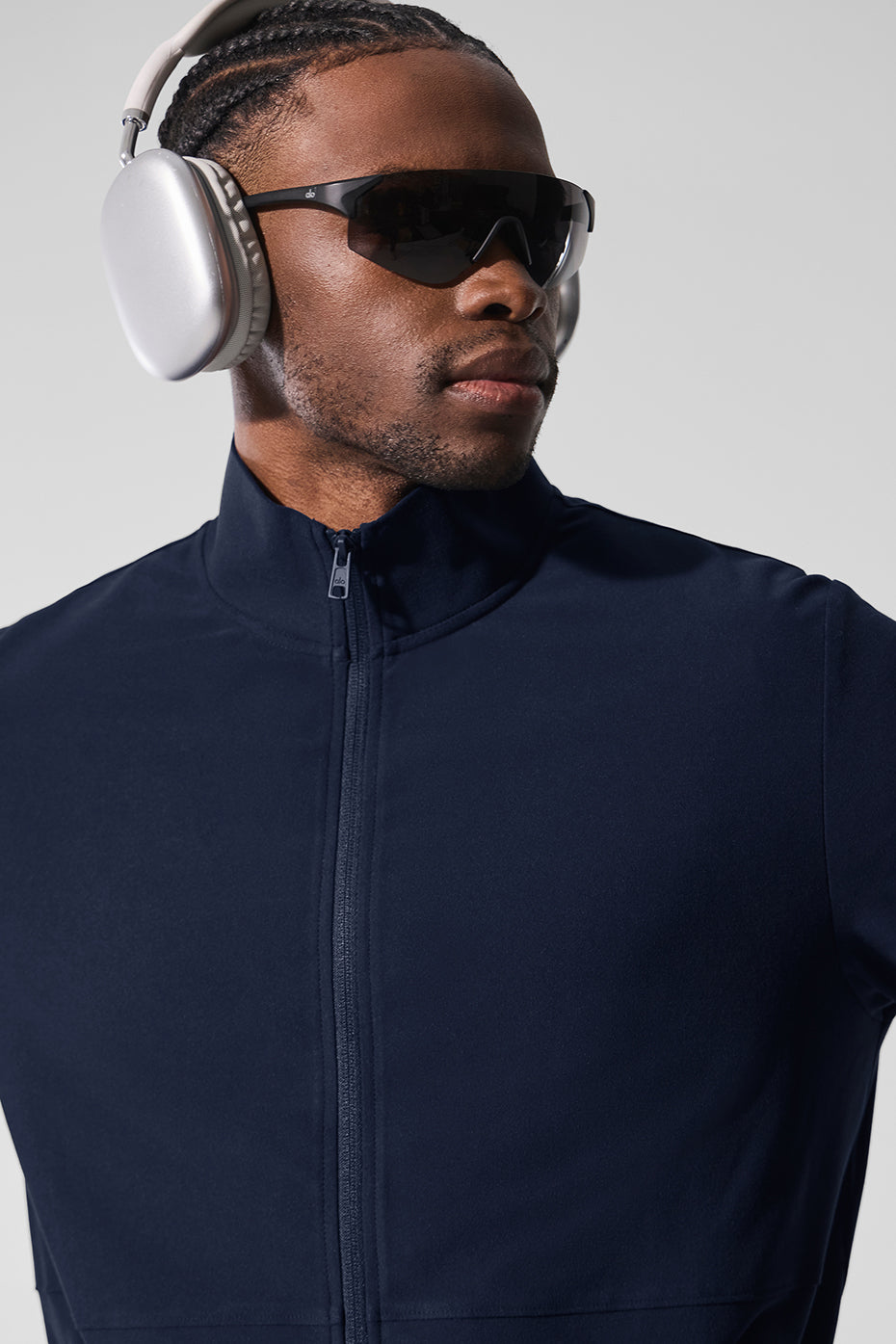 Conquer Max Mock Neck Full Zip - Navy - Image 4