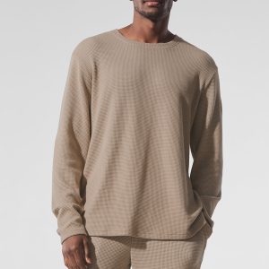 Elevate Waffle Long Sleeve Crew - Gravel