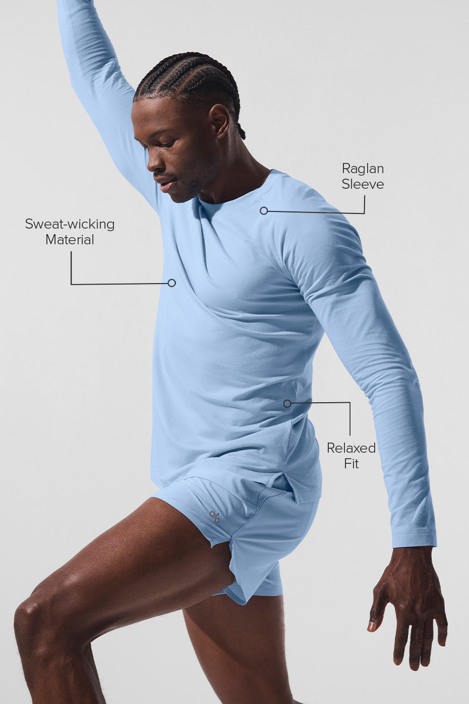 ALO Vapor Crewneck Long Sleeve - Seashell Blue - Image 2