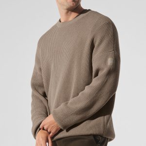 Domain Rib Knit Crew Sweater - Gravel