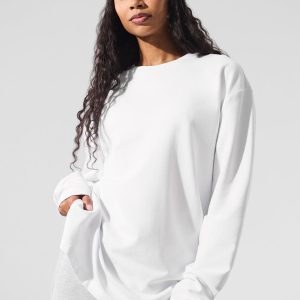 Double Take Long Sleeve Crew - White