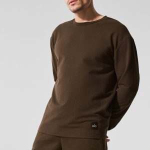 Double Take Long Sleeve Crew - Espresso