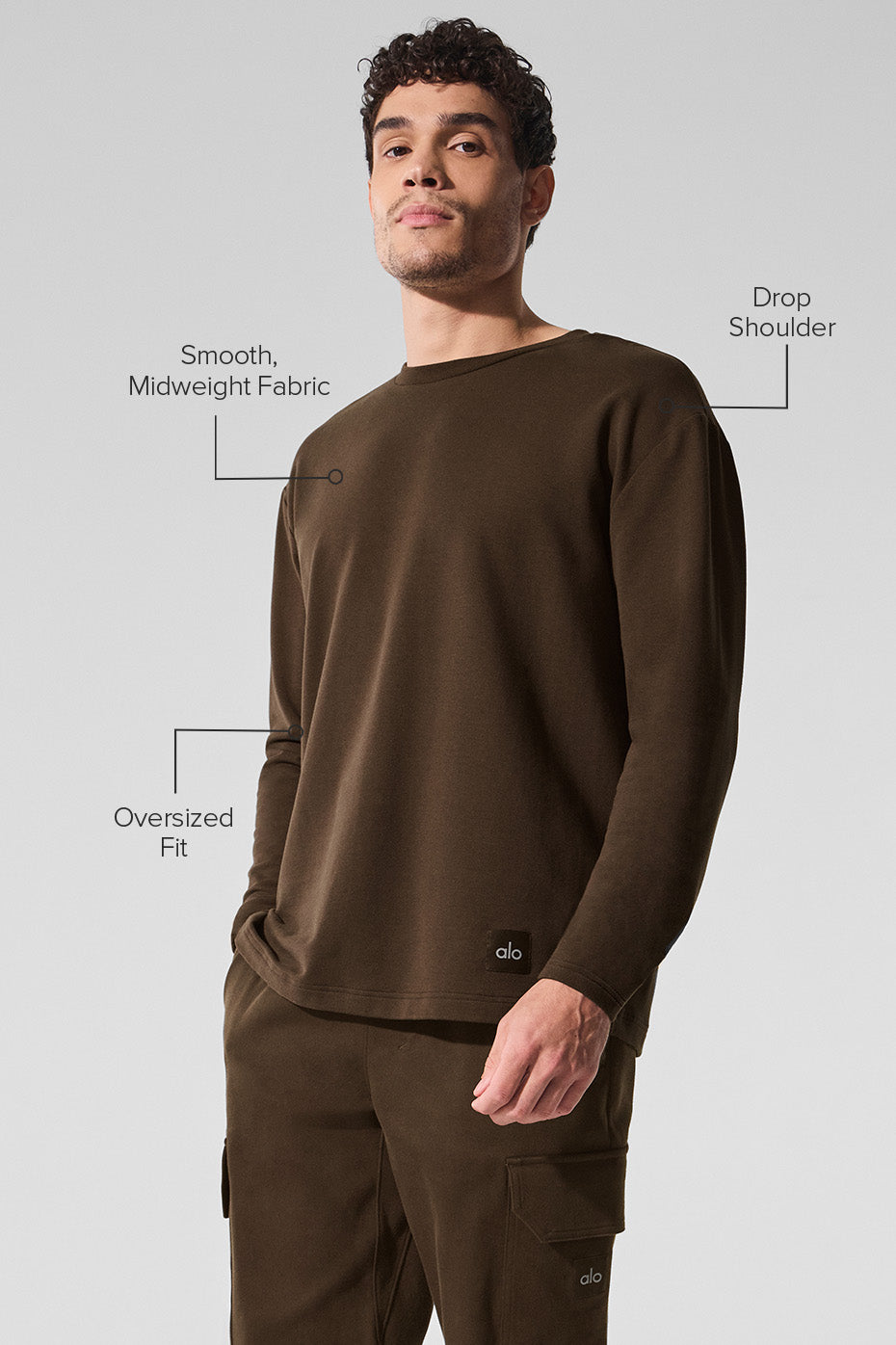 Double Take Long Sleeve Crew - Espresso - Image 2