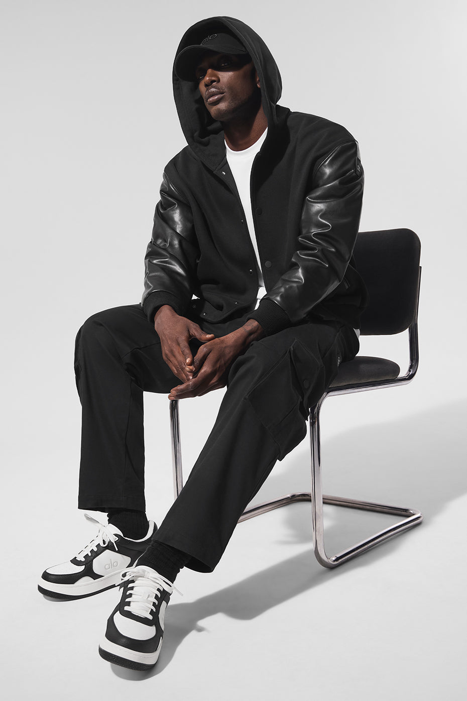 Select Hooded Bomber Jacket - Black - Image 4