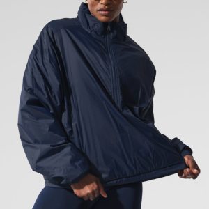 Latitude Light Weight 1/2 Zip Pullover Jacket - Navy