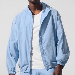 Vantage Nylon Ripstop Track Jacket - Seashell Blue