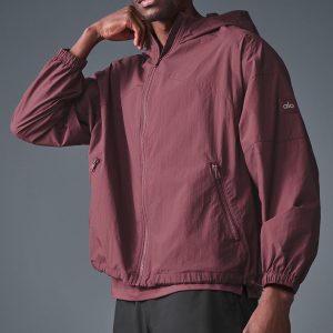 Vantage Nylon Ripstop Track Jacket - Burgundy Truffle