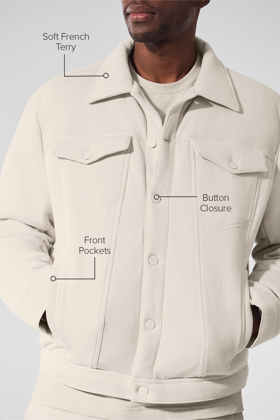 Ease Trucker Jacket - Bone - Image 2