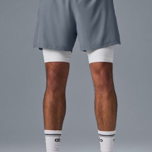 5 Revival 2-In-1 Short - Steel Grey/White