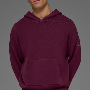 Scholar Hooded Sweater - Burgundy
