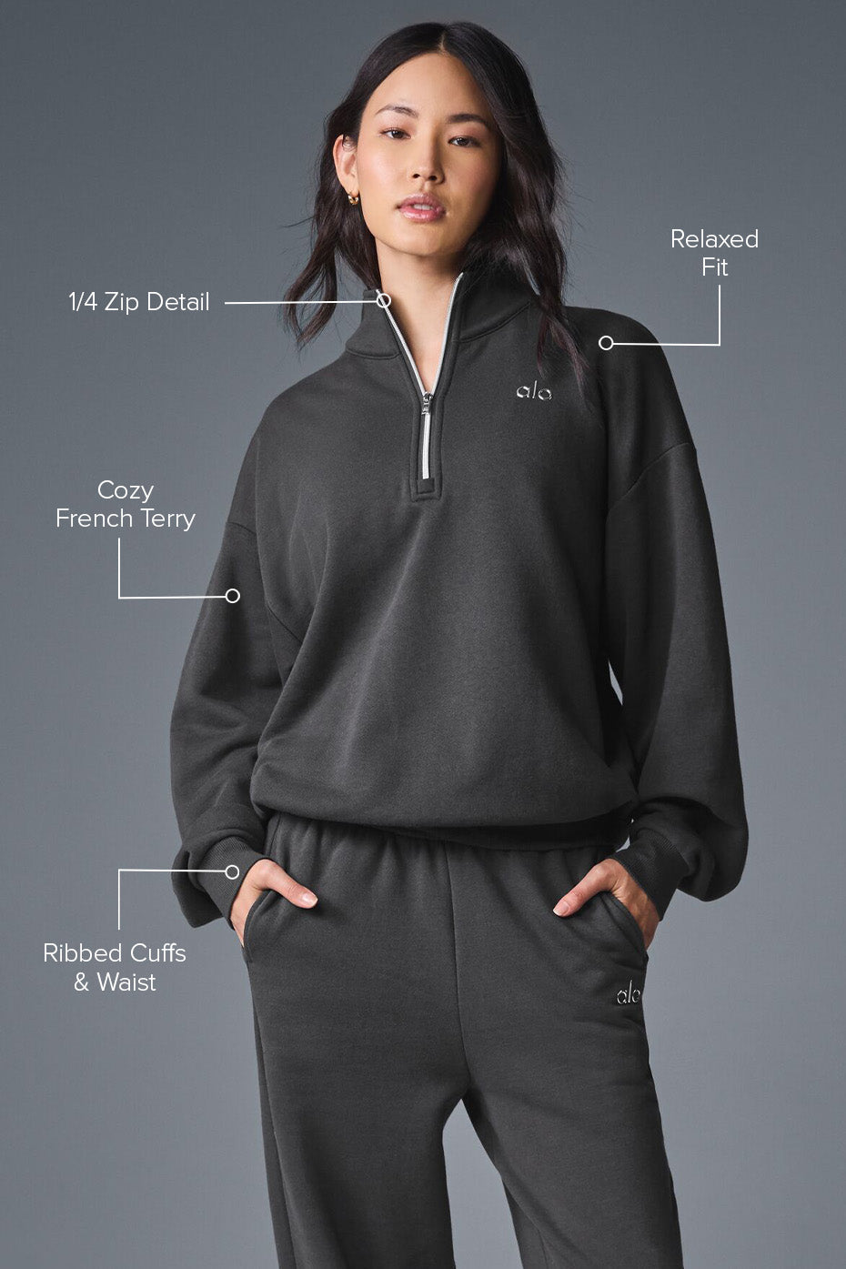 Accolade 1/4 Zip Pullover - Anthracite - Image 2
