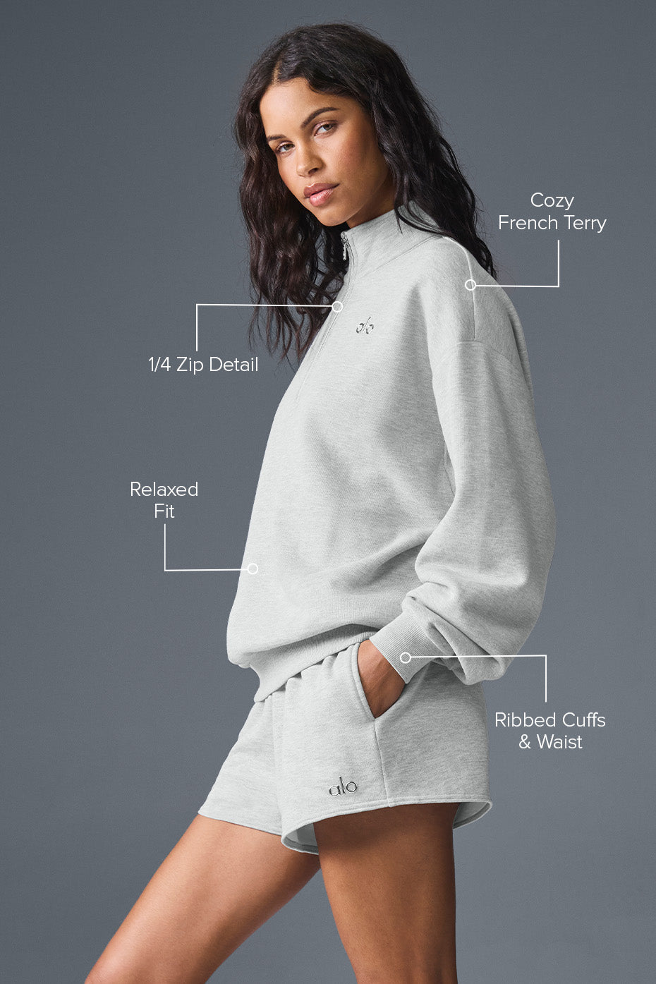 Accolade 1/4 Zip Pullover - Athletic Heather Grey - Image 2