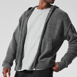 New Class Cashmere Full Zip Hoodie - Platinum Grey