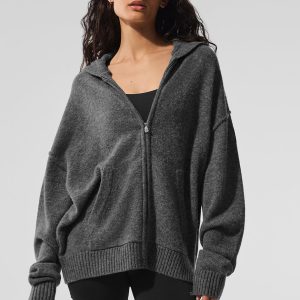 New Class Cashmere Full Zip Hoodie - Platinum Grey