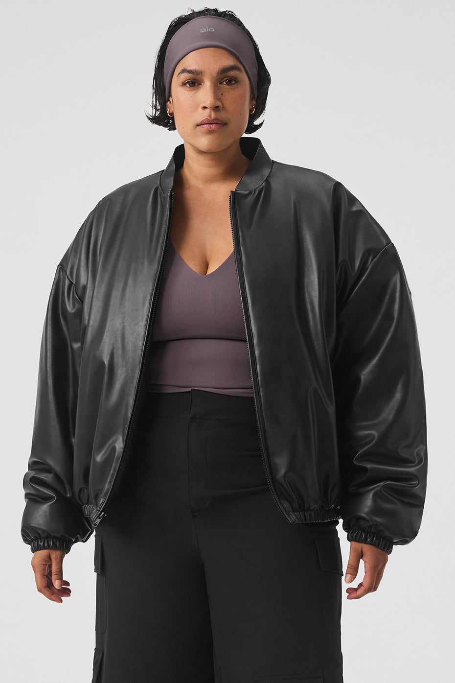 Faux Leather Premier Bomber - Black - Image 6