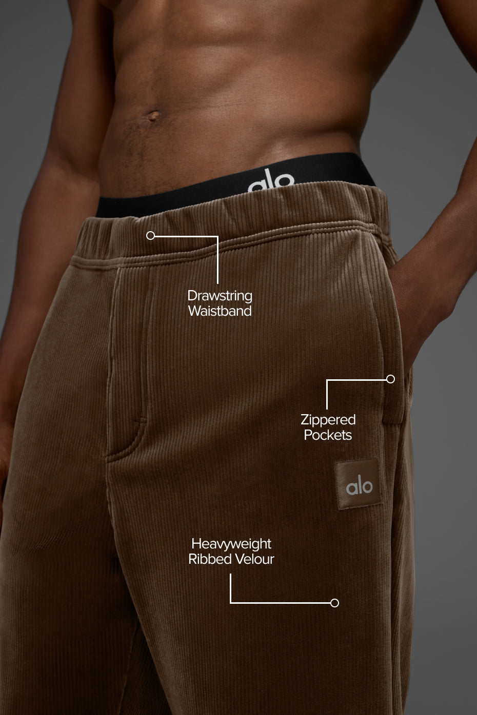 Velour Baller Pant - Espresso - Image 2