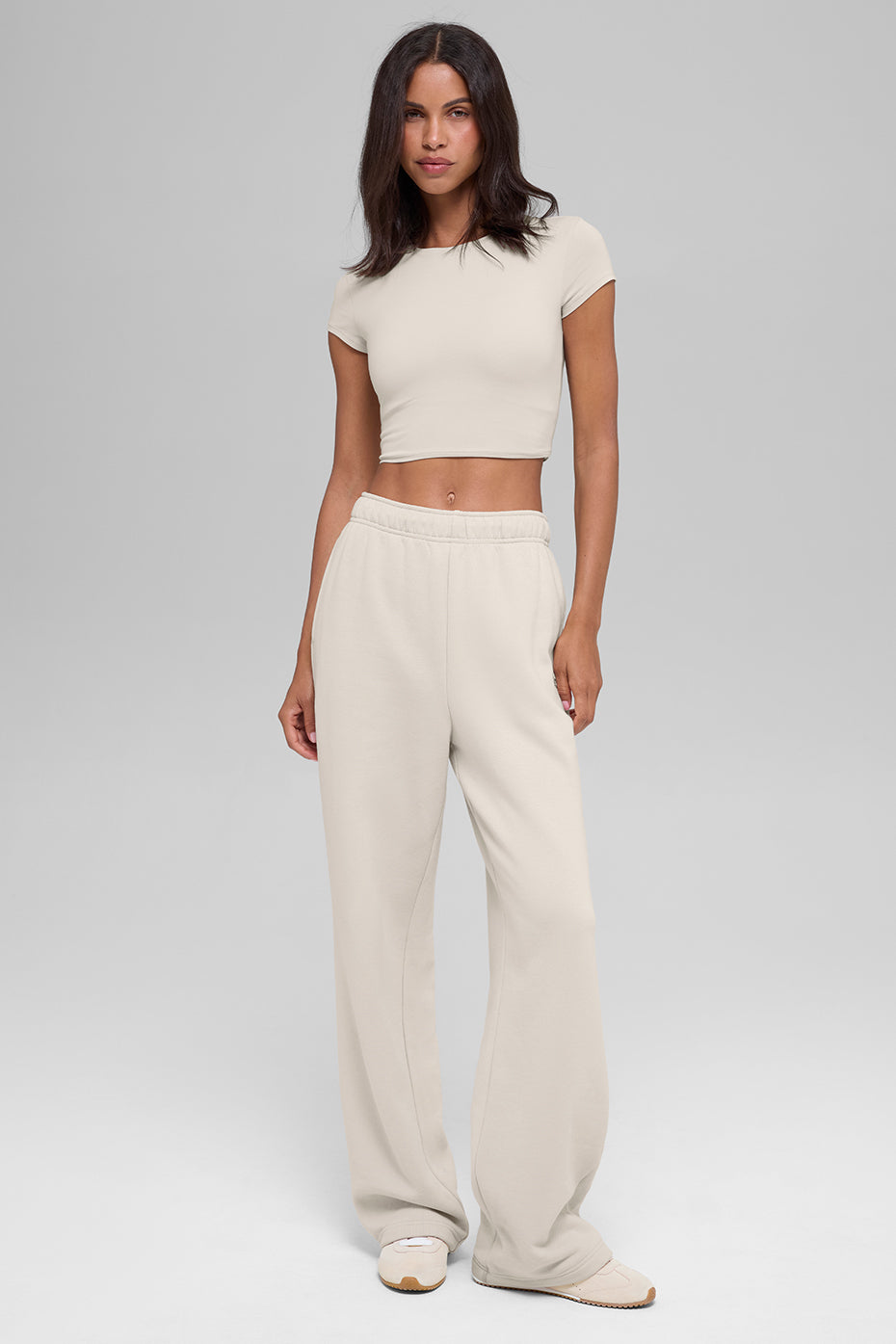 Alosoft Crop Finesse Short Sleeve - Bone - Image 4