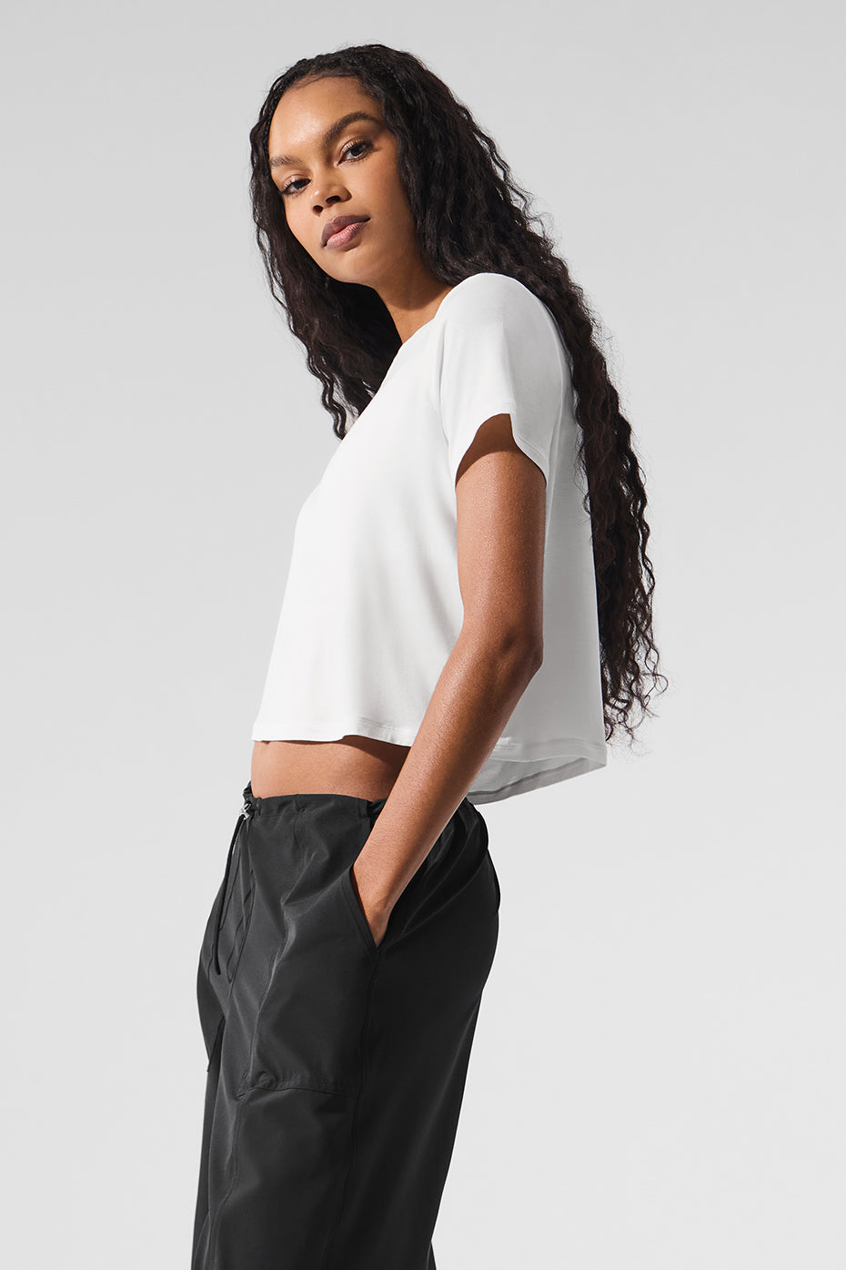 Cropped All Day Short Sleeve - White - Image 3