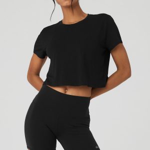 Cropped All Day Short Sleeve - Black