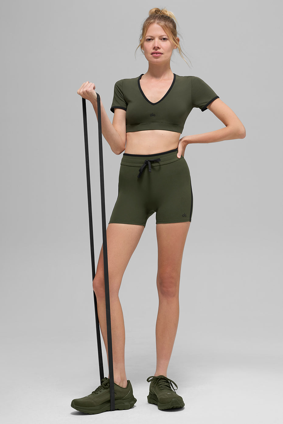 Airbrush Race Pace Short Sleeve - Green Olive/Black - Image 5