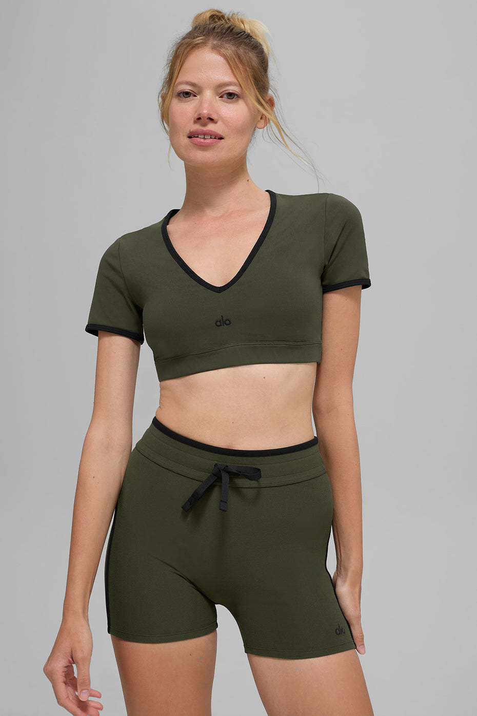 Airbrush Race Pace Short Sleeve - Green Olive/Black - Image 4