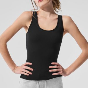 Ribbed Mesh Secret Tank - Black