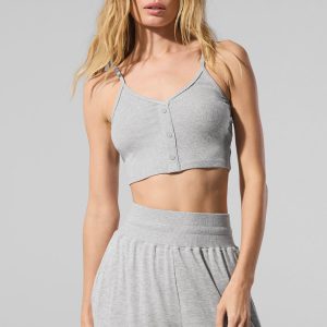 Ribbed Delicate Lounge Tank - Athletic Heather Grey