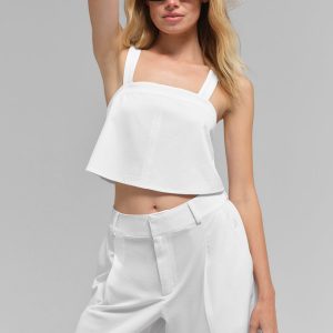 Cropped Dreamscape Tank - White