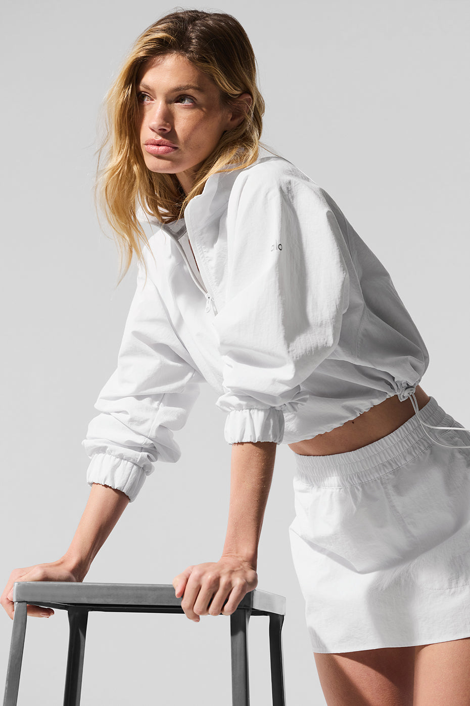 Cropped 1/4 Zip Alumni Pullover - White - Image 5