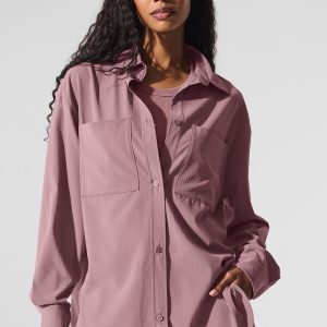 Dreamscape Button Down Long Sleeve - Smoky Quartz