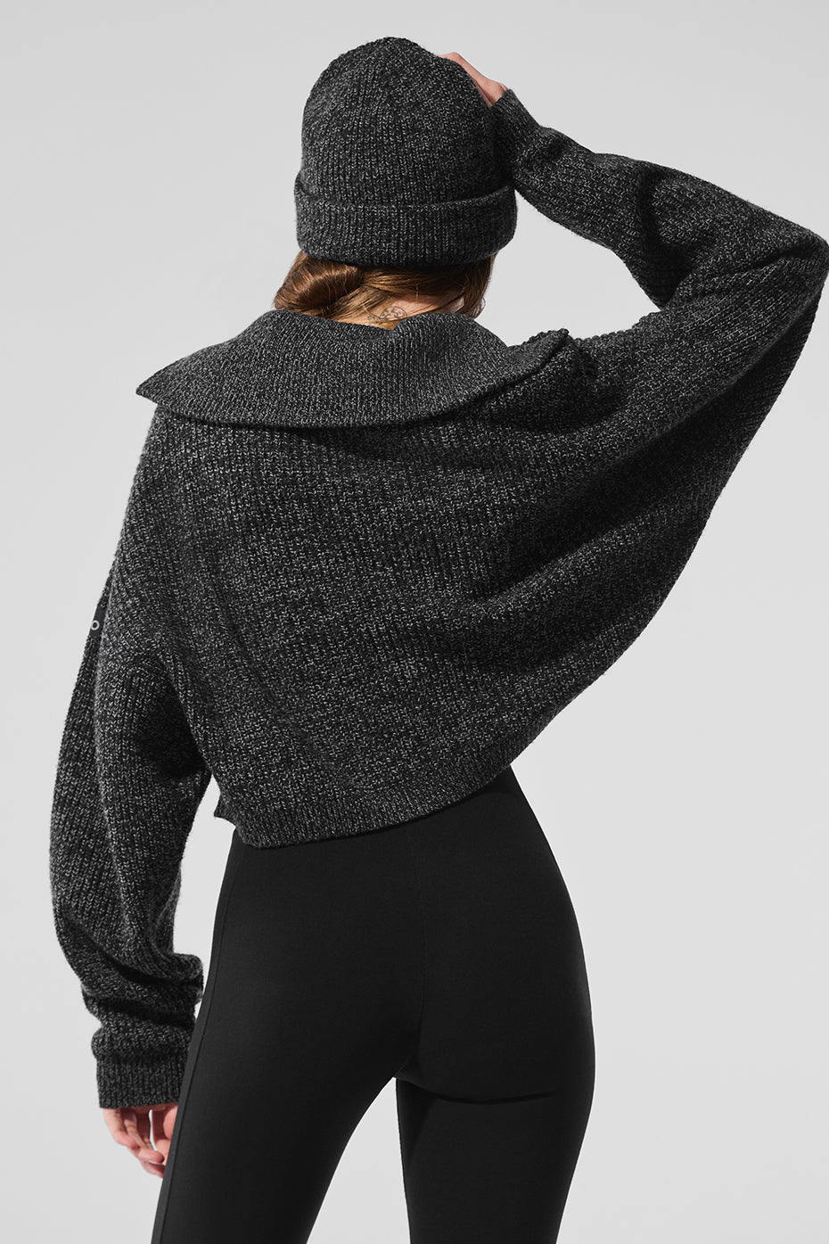 Marl Sweater 1/4 Zip Pullover - Black Marl - Image 4