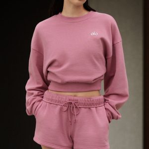 Cropped Accolade Crewneck - Pink Wild Rose